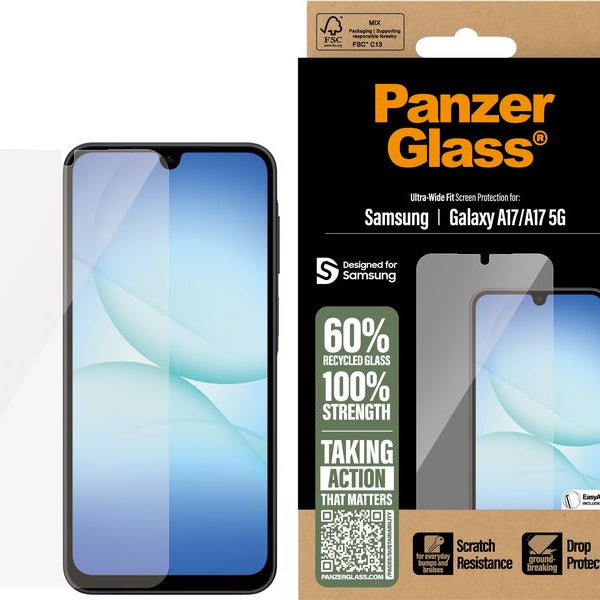 Panzerglass Displayschutz Ultra Wide Fit mit Easyaligner Galaxy A17