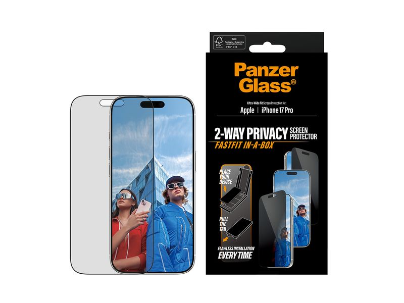 Panzerglass Ultra Wide Fit Privacy Fastfit iPhone 17 Pro