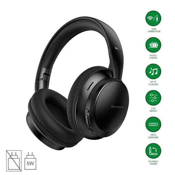 4smarts Over-Ear-Kopfhörer SkyBuds Wave Schwarz