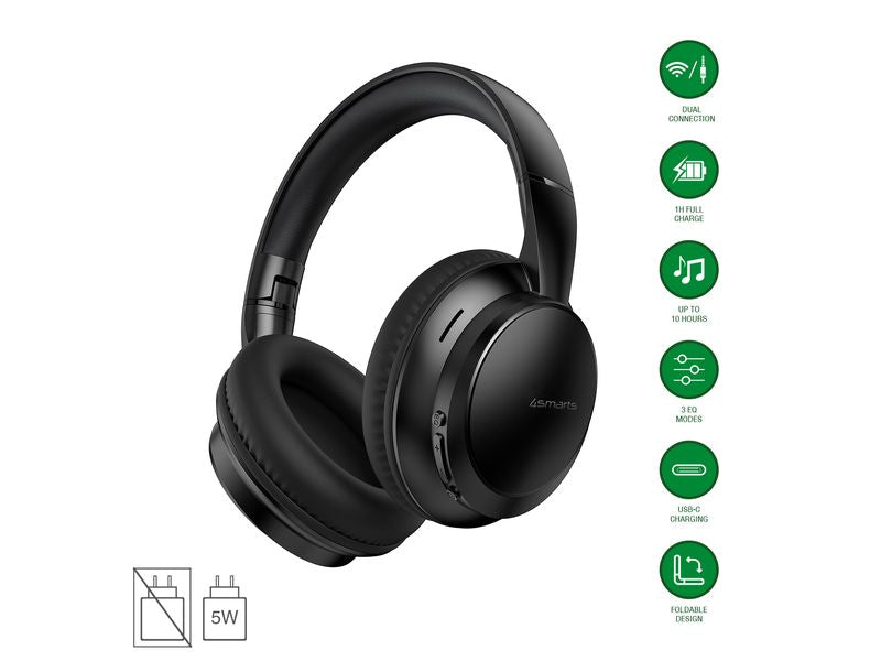 4smarts Over-Ear-Kopfhörer SkyBuds Wave Schwarz