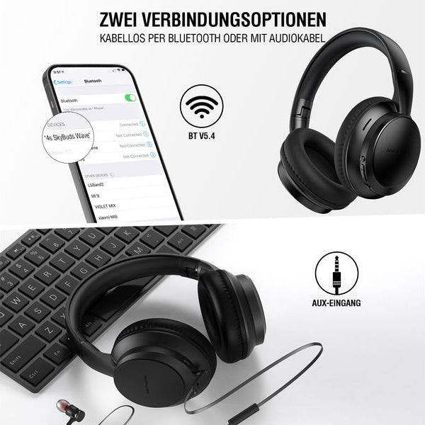 4smarts Over-Ear-Kopfhörer SkyBuds Wave Schwarz