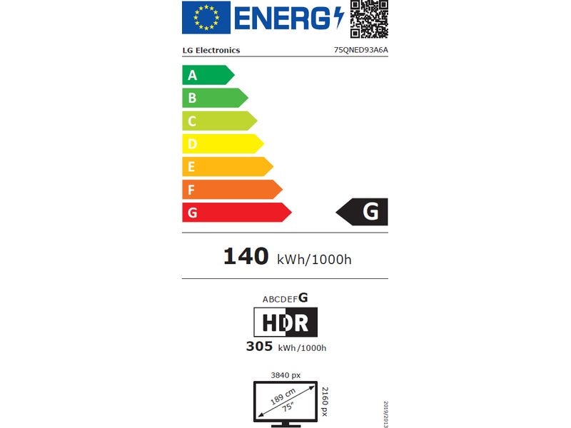 LG TV 75QNED93A6A 75", 3840 x 2160 (Ultra HD 4K), QNED