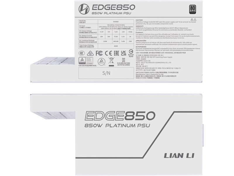 Lian Li Netzteil EDGE EG0850 80 PLUS Platinum 850 W