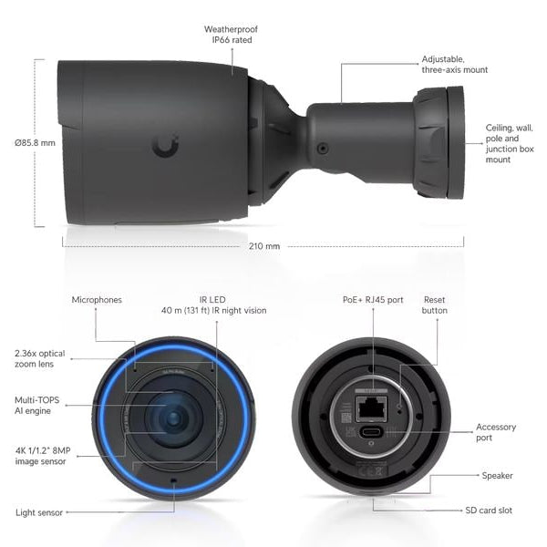 Ubiquiti Netzwerkkamera G6 Pro Bullet Schwarz, 1 Stück