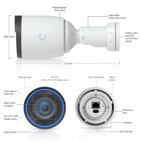 Ubiquiti Netzwerkkamera G6 Pro Bullet Weiss, 1 Stück