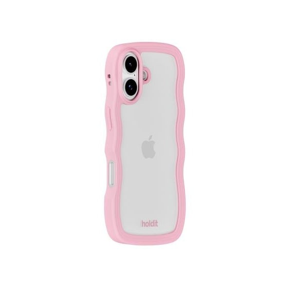 Holdit Back Cover Wavy iPhone 17 Pink/Transparent