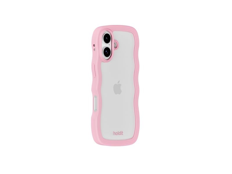 Holdit Back Cover Wavy iPhone 17 Pink/Transparent