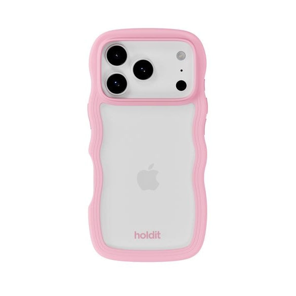 Holdit Back Cover Wavy iPhone 17 Pro Pink/Transparent