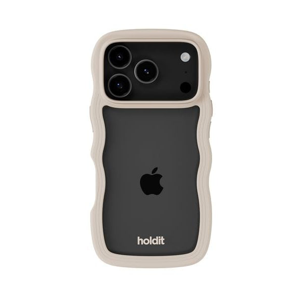 Holdit Back Cover Wavy iPhone 17 Pro Beige/Transparent