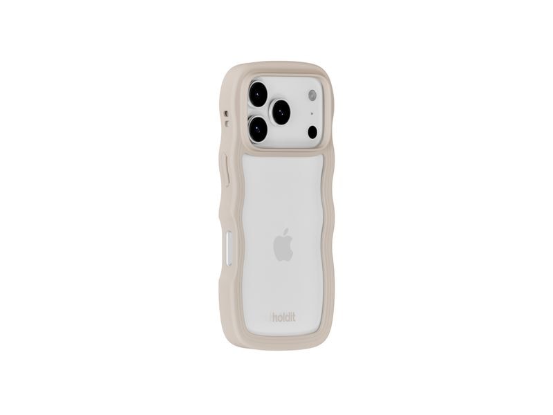 Holdit Back Cover Wavy iPhone 17 Pro Beige/Transparent