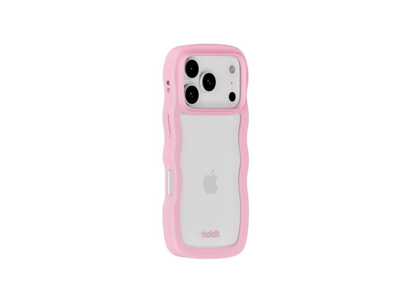 Holdit Back Cover Wavy iPhone 17 Pro Max Pink/Transparent