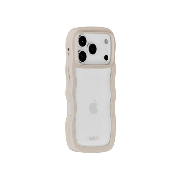 Holdit Back Cover Wavy iPhone 17 Pro Max Beige/Transparent