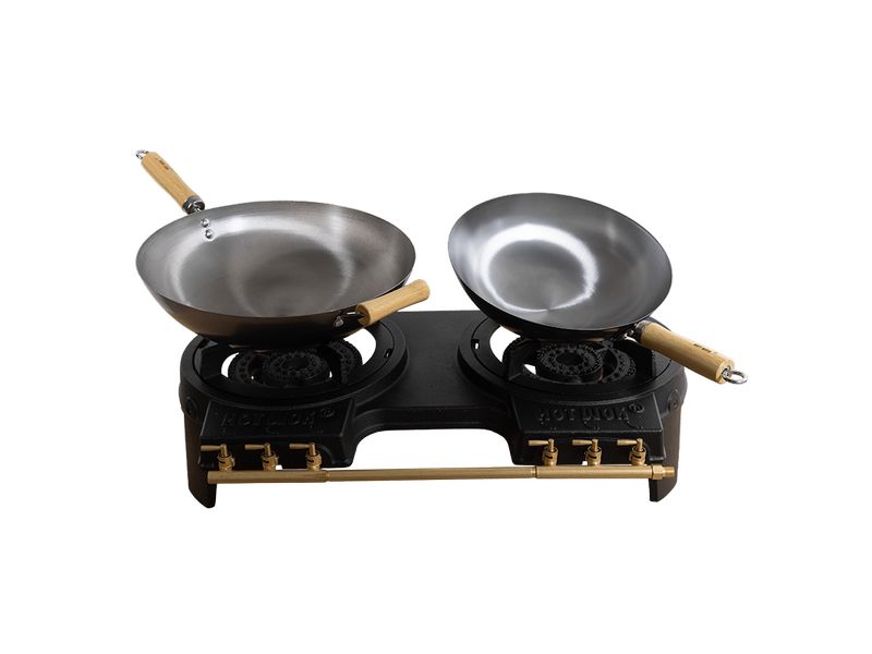 Hot Wok Double 2 x 10 kW mit Flachbrennern, ohne Set