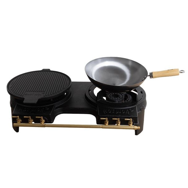 Hot Wok Double 2 x 10 kW mit Flachbrennern, ohne Set