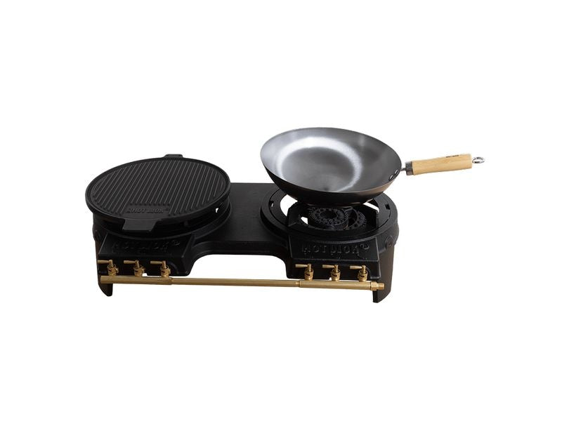 Hot Wok Double 2 x 10 kW mit Flachbrennern, ohne Set