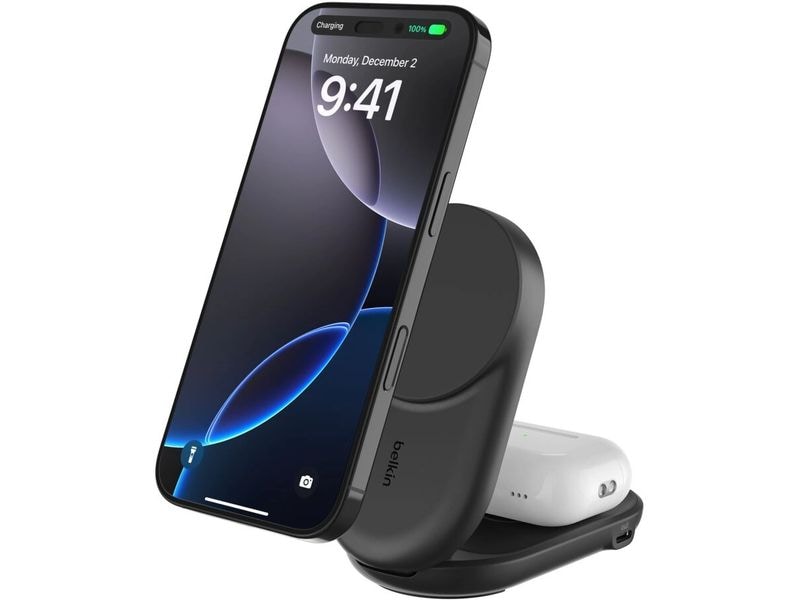 Belkin Wireless Charger UltraCharge 2in1 rund, Schwarz