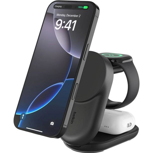 Belkin Wireless Charger UltraCharge 3in1 rund, Schwarz