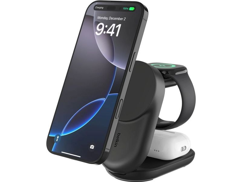 Belkin Wireless Charger UltraCharge 3in1 rund, Schwarz