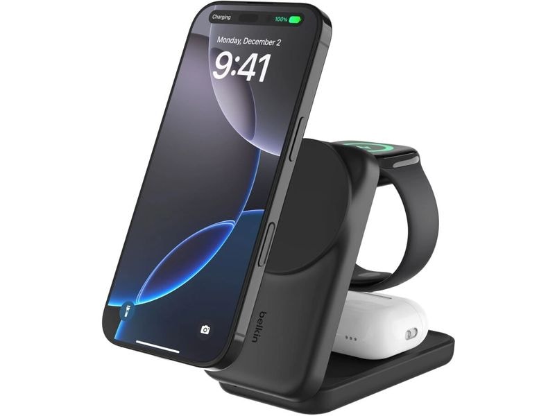 Belkin Wireless Charger UltraCharge 3in1 eckig, Schwarz