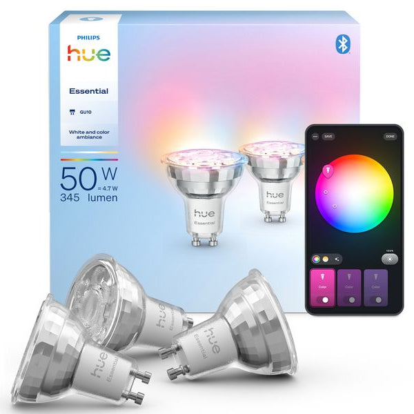 Philips Hue Leuchtmittel Essential, GU10, 4.7 W, White & Colour, 3 Stück