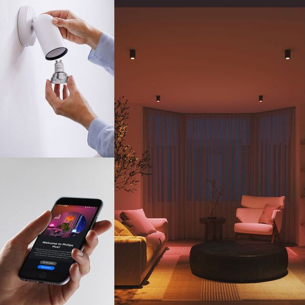 Philips Hue Leuchtmittel Essential, GU10, 4.7 W, White & Colour, 3 Stück
