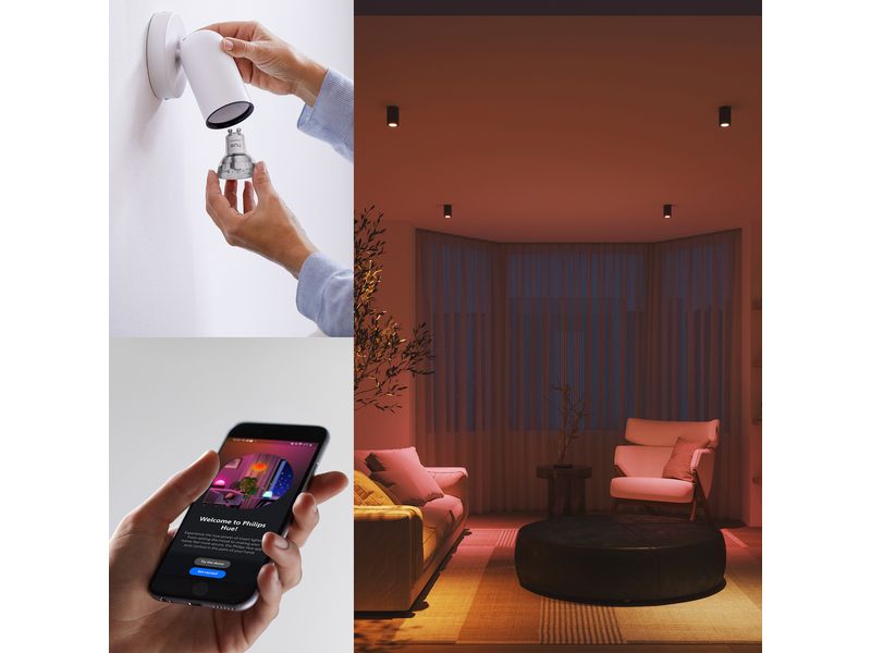 Philips Hue Leuchtmittel Essential, GU10, 4.7 W, White & Colour, 3 Stück