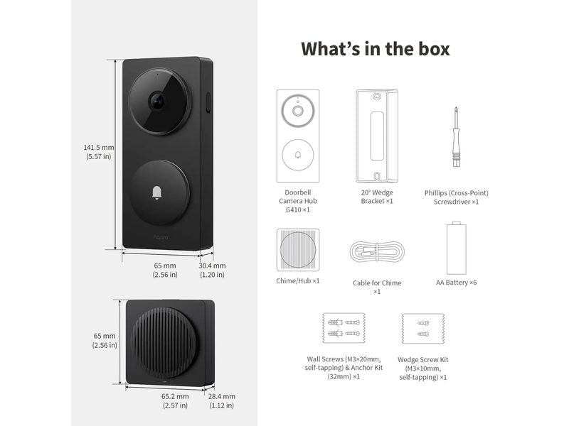 Aqara Türklingel-Kamera-Hub G410 Schwarz 1 Stück