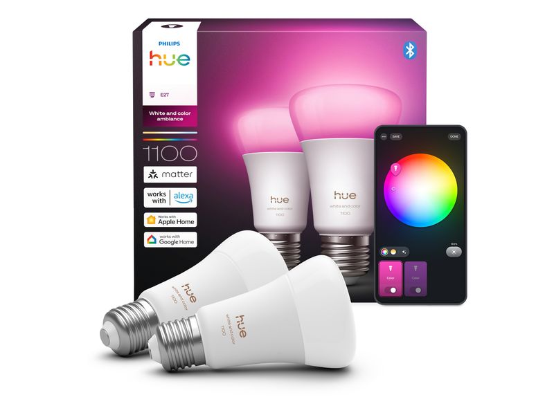 Philips Hue Leuchtmittel White & Col. Amb. E27 Doppelpack 2x 1100 lm
