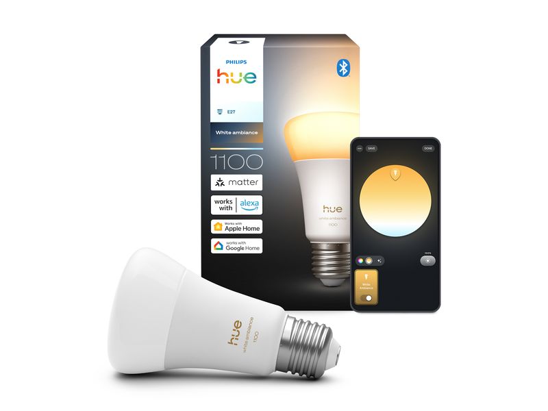 Philips Hue Leuchtmittel White Ambiance E27 Einzelpack 1100 lm