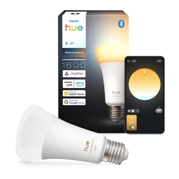 Philips Hue Leuchtmittel White Ambiance E27 Einzelpack 1600 lm