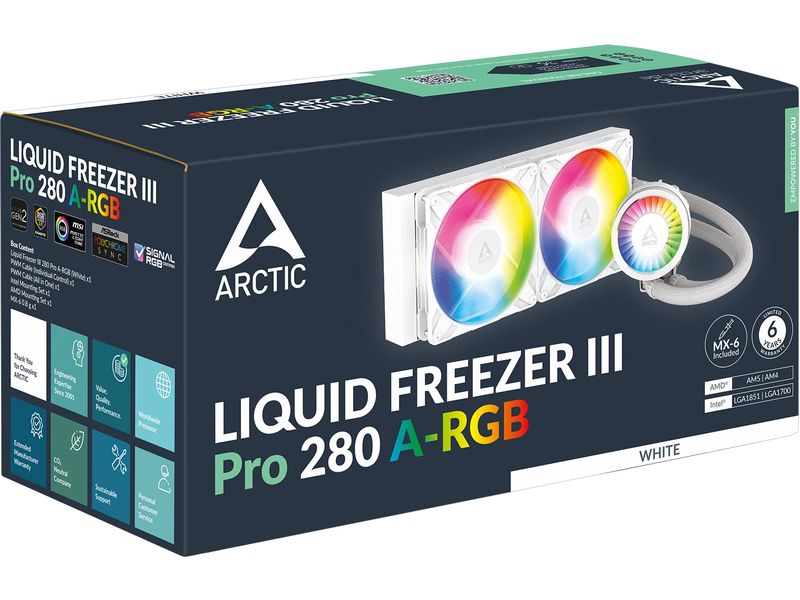 Arctic Cooling Wasserkühlung Arctic Liquid Freezer III P 280 ARGB Weiss