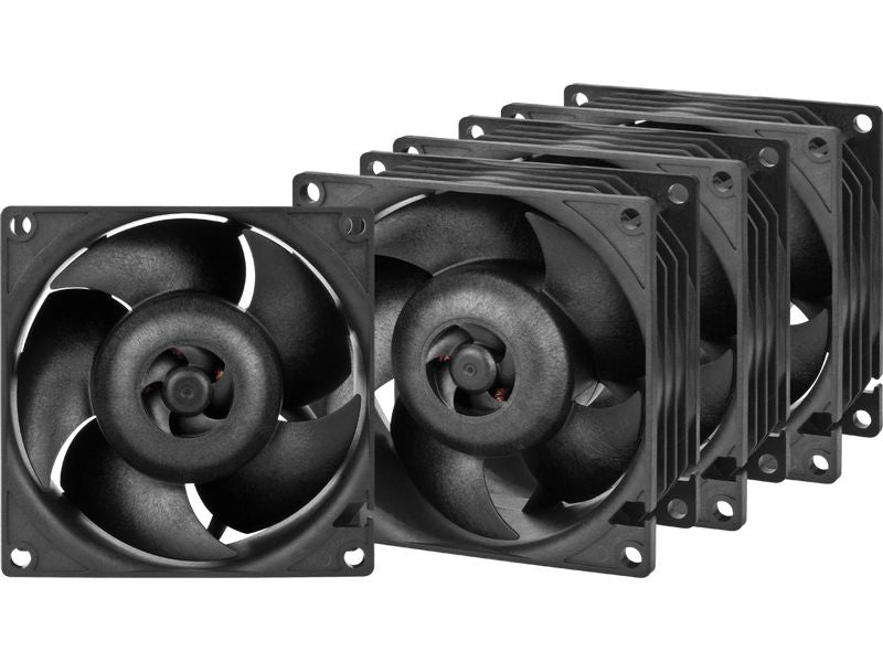 Arctic Cooling PC-Lüfter S8038-7K, 80 mm, 7000 RPM, Schwarz, 4 Stück