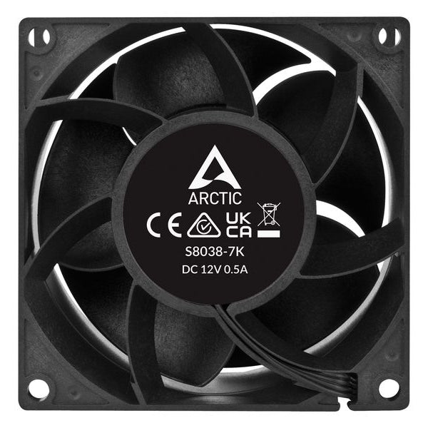 Arctic Cooling PC-Lüfter S8038-7K, 80 mm, 7000 RPM, Schwarz, 4 Stück