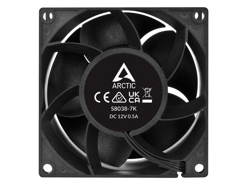 Arctic Cooling PC-Lüfter S8038-7K, 80 mm, 7000 RPM, Schwarz, 4 Stück