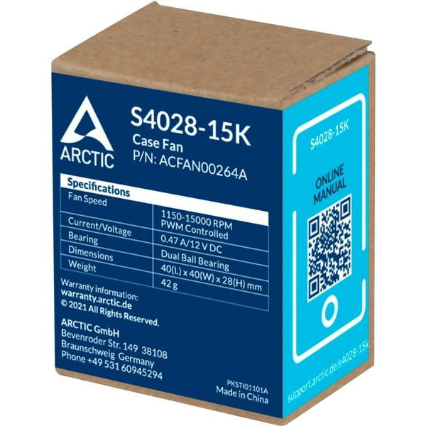 Arctic Cooling PC-Lüfter S4028-15K, 40 x 28 mm, 15000 RPM, Schwarz, 1 Stück