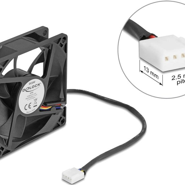 Delock PC-Lüfter 24 V DC, 80 x 80 x 25 mm