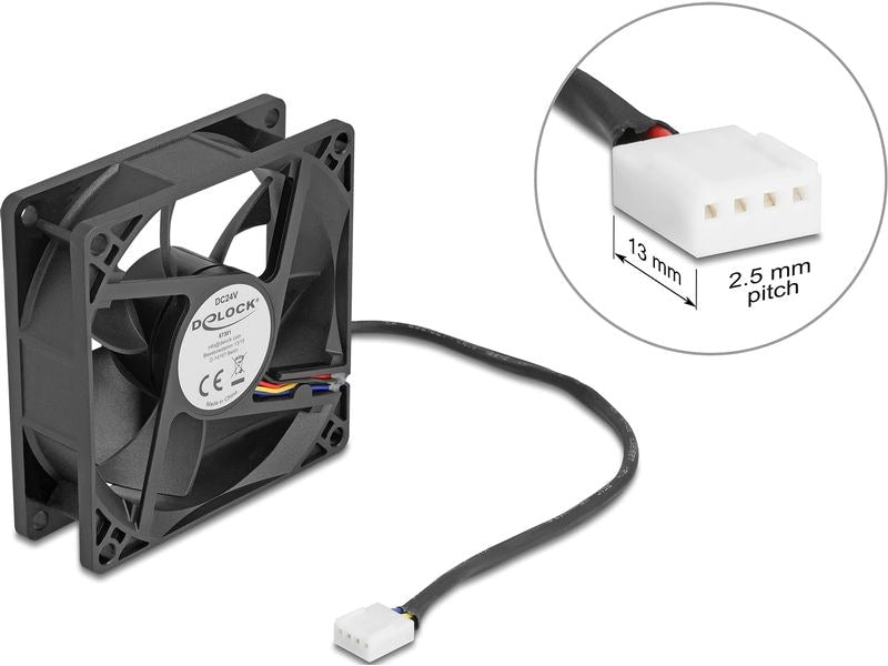 Delock PC-Lüfter 24 V DC, 80 x 80 x 25 mm
