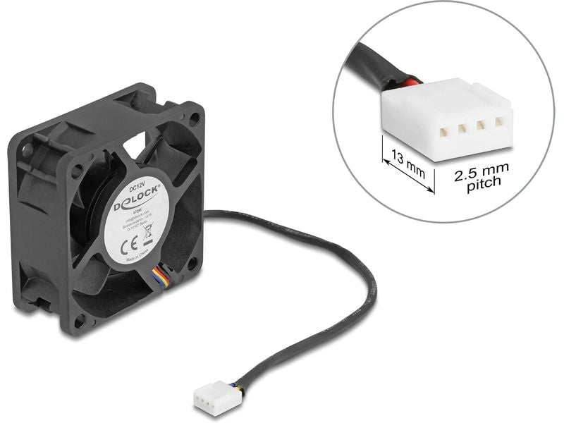 Delock PC-Lüfter 12 V DC, 60 x 60 x 25 mm
