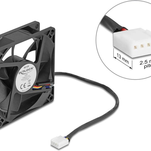 Delock PC-Lüfter 12 V DC, 80 x 80 x 25 mm