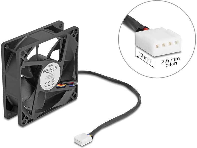 Delock PC-Lüfter 12 V DC, 80 x 80 x 25 mm