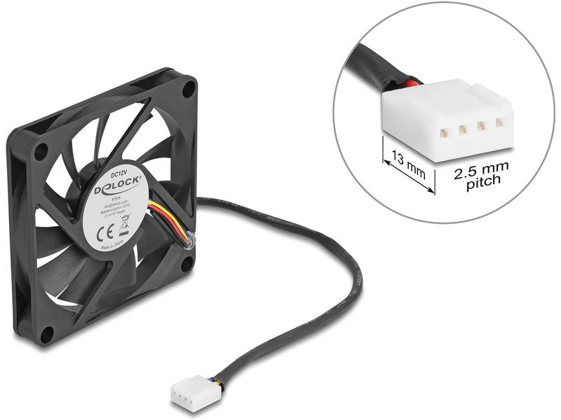 Delock PC-Lüfter 12 V DC, 70 x 70 x 10 mm