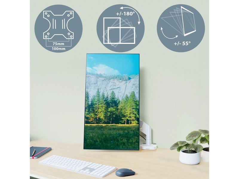 Leitz Tischhalterung Single Monitorarm Ergo bis 9 kg – Grau