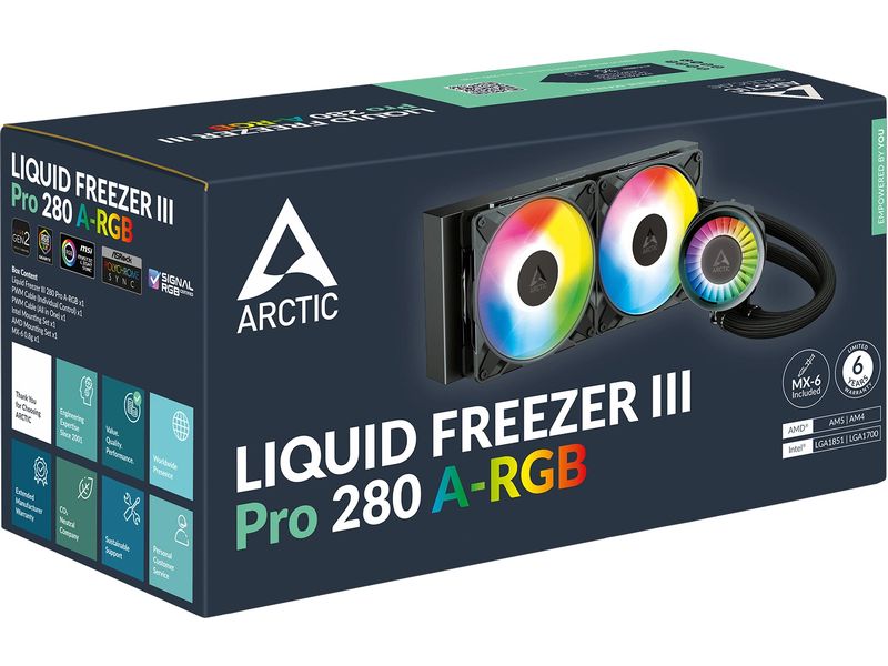 Arctic Cooling Wasserkühlung Arctic Liquid Freezer III P 280 ARGB Schwarz