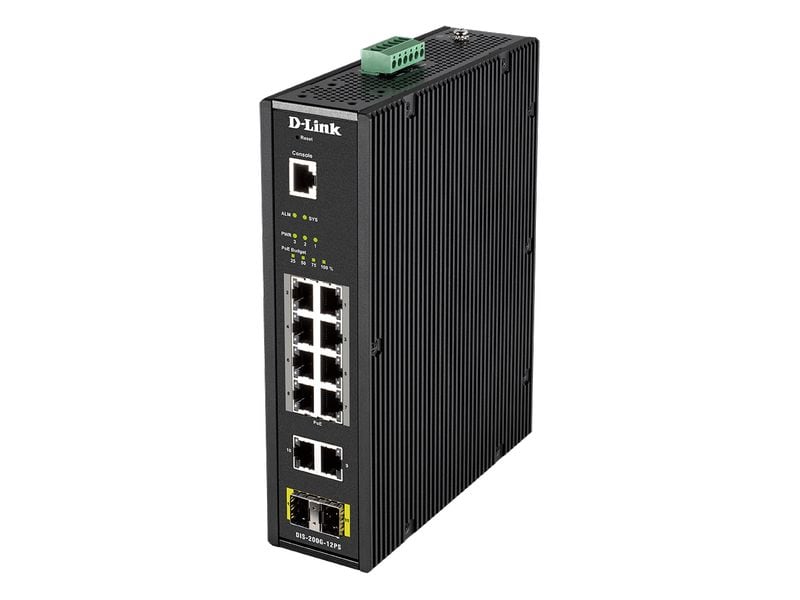 D-Link PoE+ Switch DIS-200G-12PS Industriell 12 Port