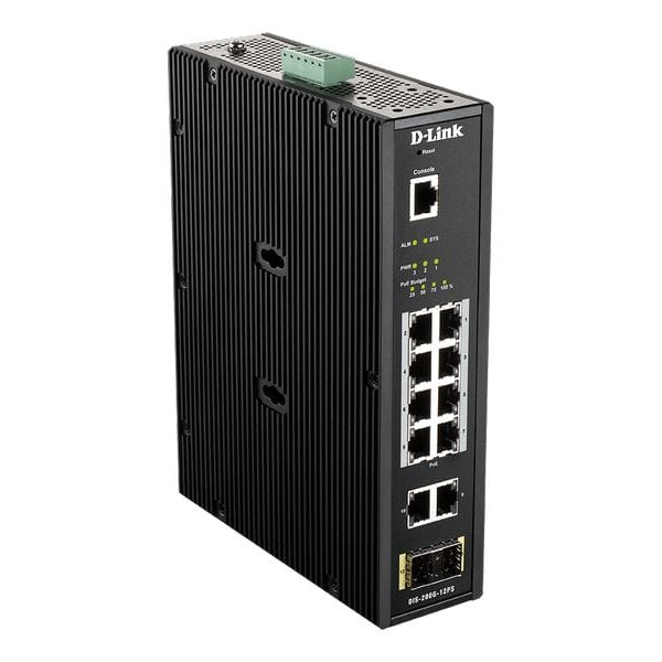 D-Link PoE+ Switch DIS-200G-12PS Industriell 12 Port
