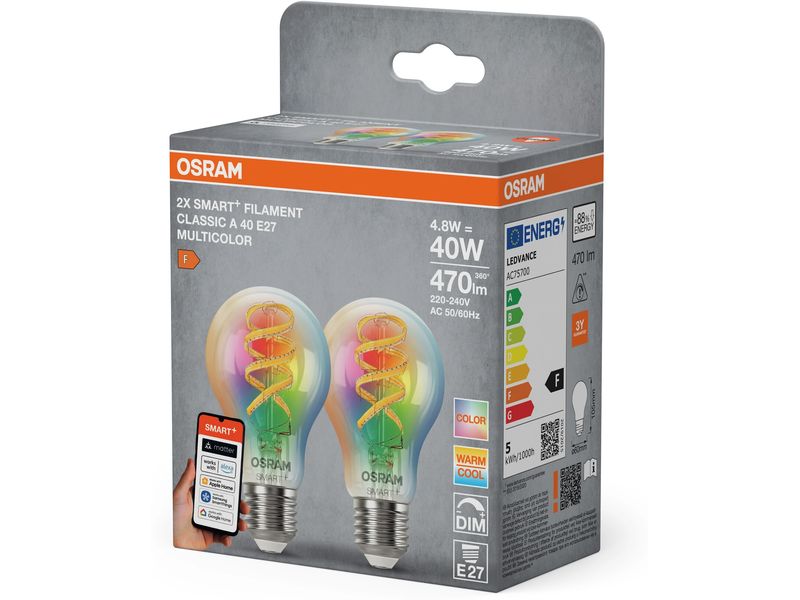 OSRAM Leuchtmittel Filament Globe 125 Multicolor E27, 4.8 W, RGBW