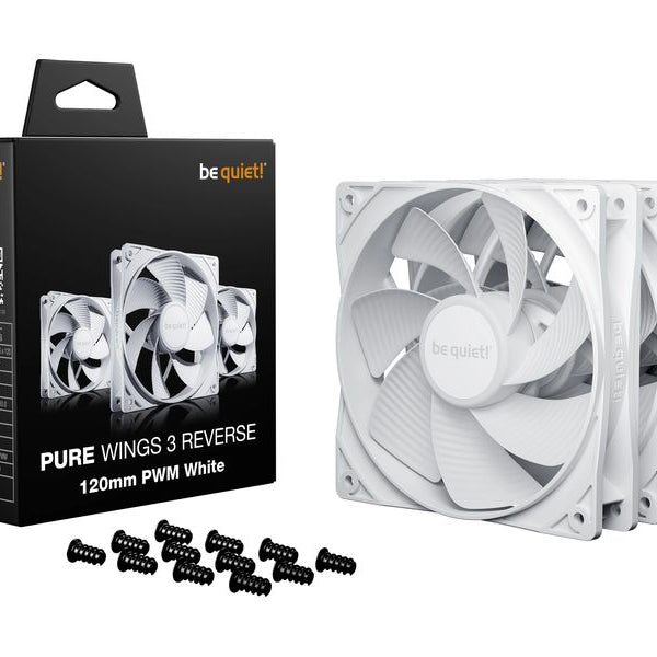 be quiet! PC-Lüfter PURE WINGS 3 120mm PWM Reverse White 3-Pack