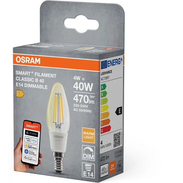 OSRAM Leuchtmittel B40D SMART+ WiFi, E14, 4 W, WW