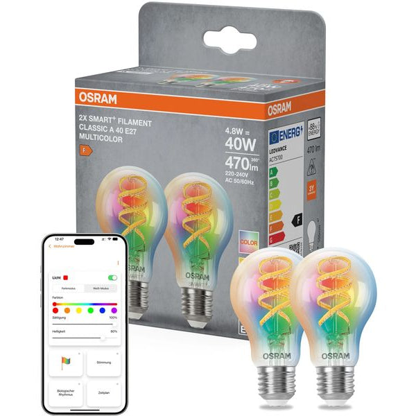 OSRAM Leuchtmittel Filament Globe 125 Multicolor E27, 4.8 W, RGBW