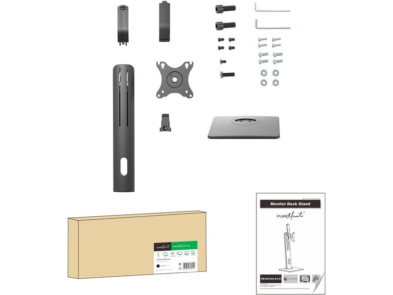 PureMounts Tischhalterung PM-OFFICE-ST-01 bis 7 kg – Schwarz
